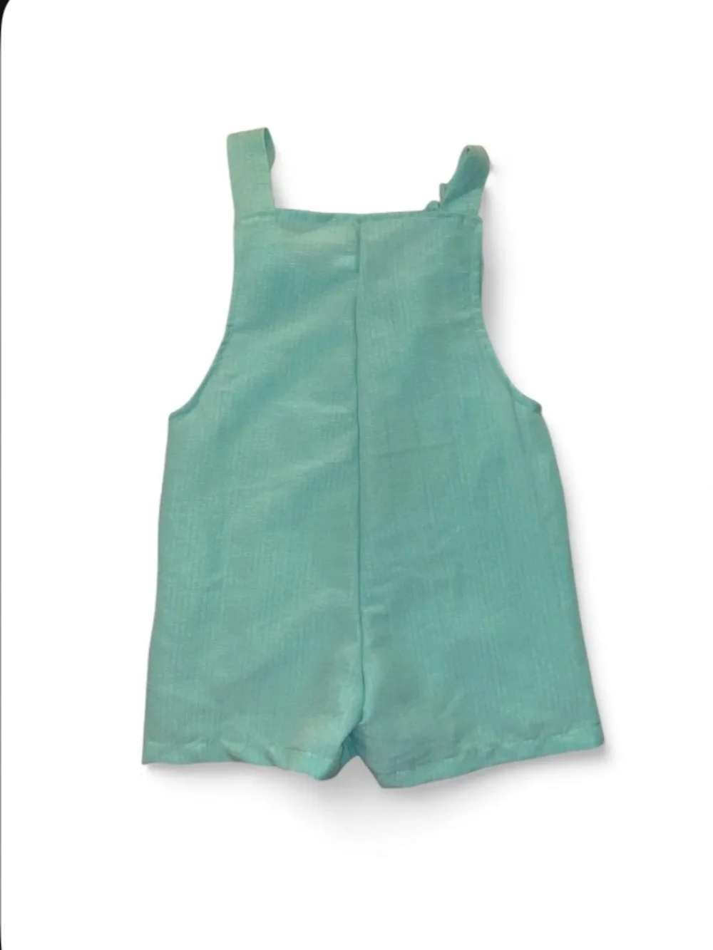 Girls' Teal Knot-Strap Romper Shorts